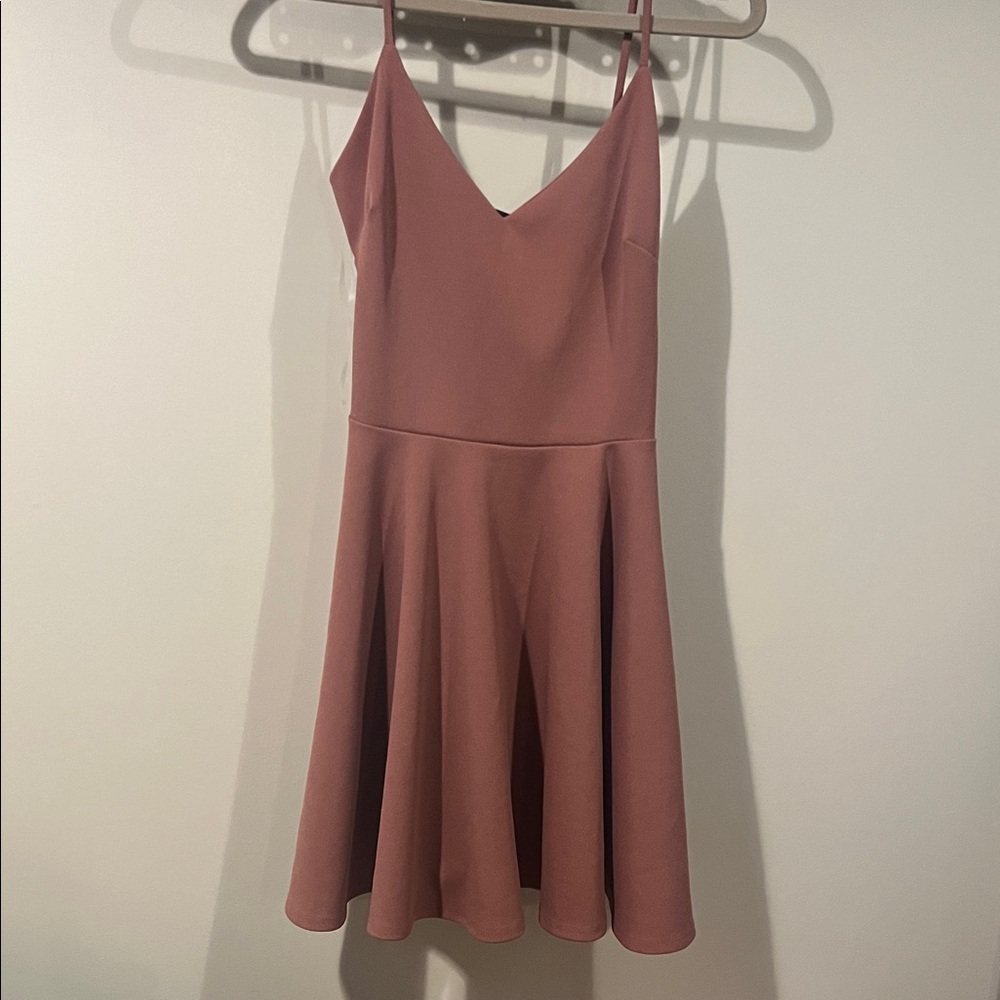 Windsor Mauve Mini Dress with Spaghetti Straps